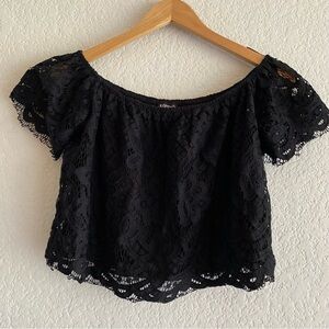 Express Elegant Black Lace Women's Top